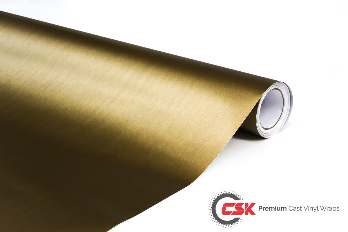 Brushed Aluminium Gold Bls04 Csk Premium Cast Vinyl Wraps