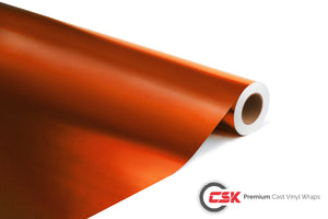 Orange Satin Matte Chrome Metallic Vinyl Wrap Film – 24 X 60 Inches Air Free